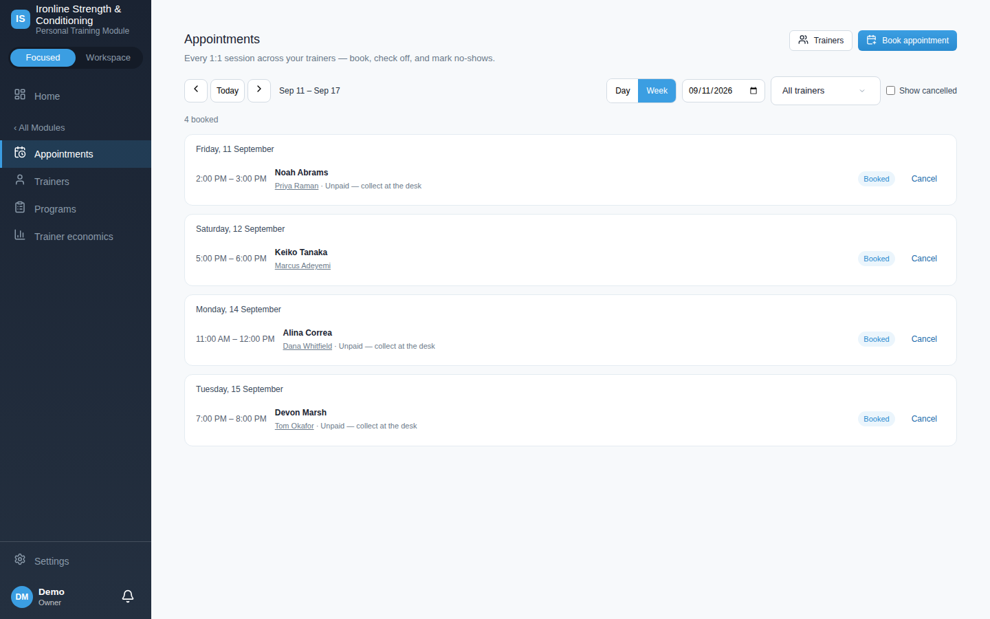 Book 1:1s without double-booking anyone