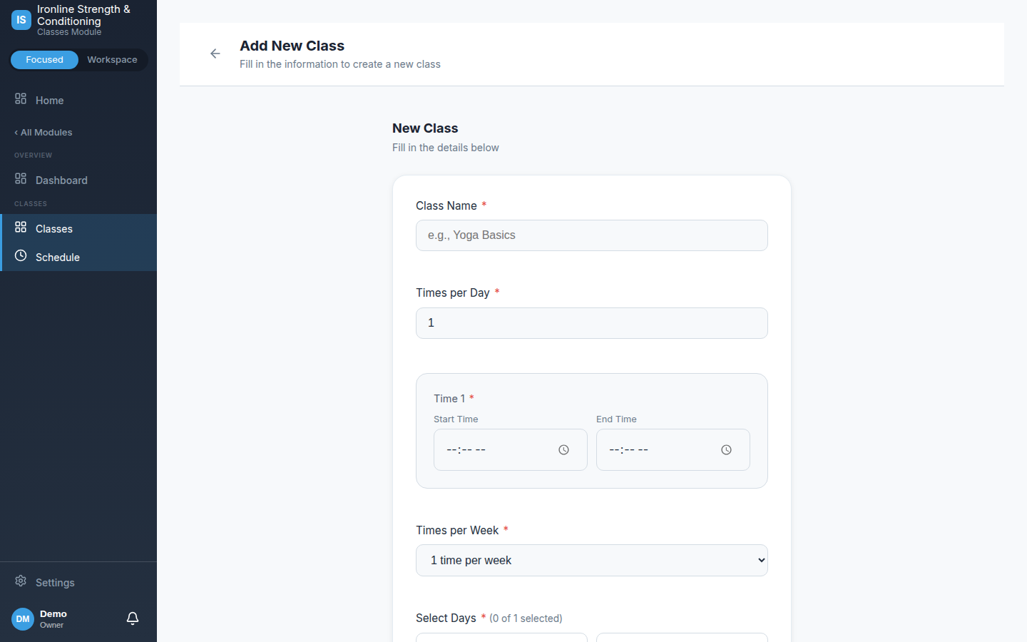 Book and manage recurring classes
